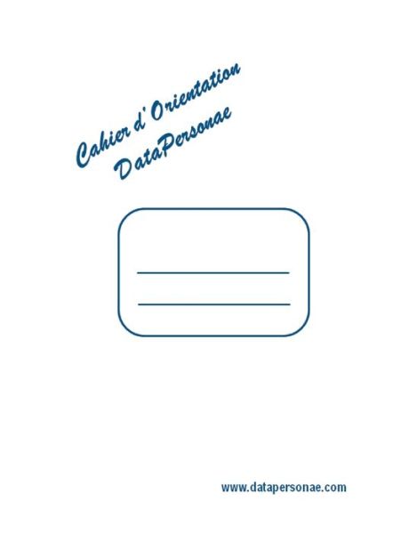 Cover for Pierric Oudart · Cahier d'Orientation DataPersonae (Paperback Book) (2019)