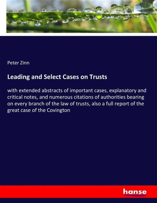 Cover for Zinn · Leading and Select Cases on Trusts (Book) (2017)