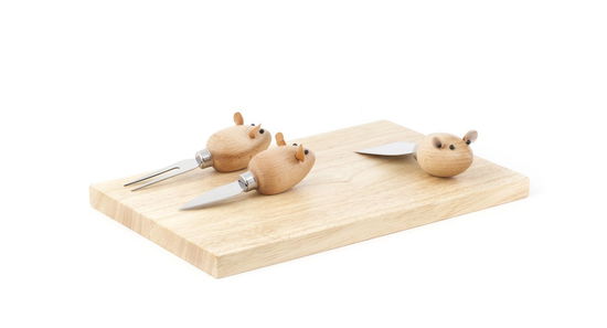 Cover for 3 Blind Mice Cheese Board Set · Cheese Board And 3 Mouse Knives (chs07) (Lelut)