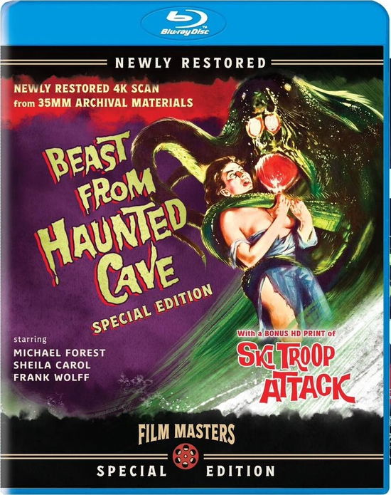 Cover for Blu-ray · Beast from Haunted Cave (1959) with Bonus Film, Ski Troop Attack (1960) (Blu-ray) (2023)