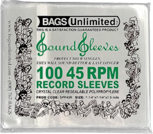 Bags Unlimited SPP45R - 7 IN 45 RPM Outer Record Sleeve - Resealable - 100 CNT - Bags Unlimited - Musik -  - 0762181112605 - 1. April 2013