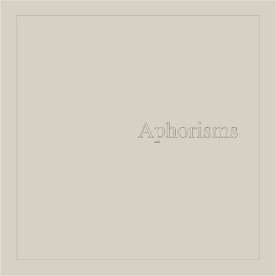 Cover for Graham Lambkin · Aphorisms (CD) (2023)