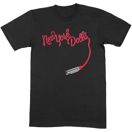 Cover for New York Dolls · New York Dolls Unisex T-Shirt: Lipstick Logo (T-shirt) [size S] [Black - Unisex edition]