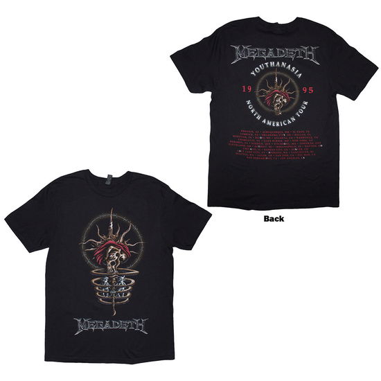 Megadeth Unisex T-Shirt: Youthanasia 1995 North American Tour (Black) (Back Print) - Megadeth - Merchandise -  - 5056836444605 - April 29, 2025
