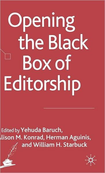 Cover for Yehuda Baruch · Opening the Black Box of Editorship (Hardcover bog) (2008)