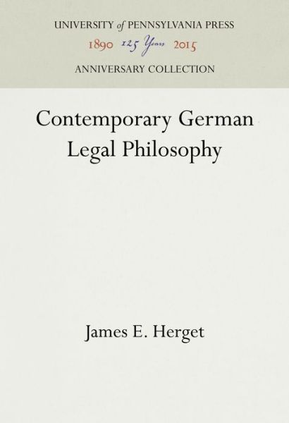 Cover for James E. Herget · Contemporary German legal philosophy (Book) (1996)