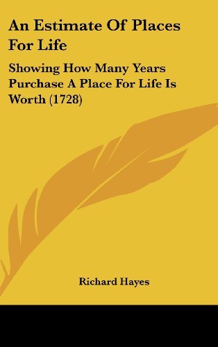 Cover for Richard Hayes · An Estimate of Places for Life: Showing How Many Years Purchase a Place for Life is Worth (1728) (Hardcover Book) (2008)