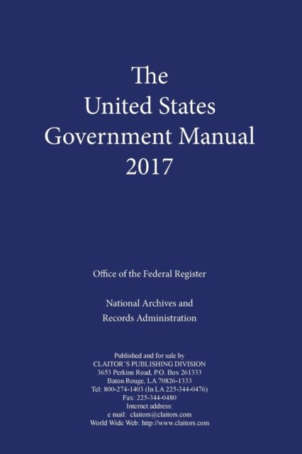 Cover for Nara · United States Government Manual 2017 (Paperback Book) (2017)