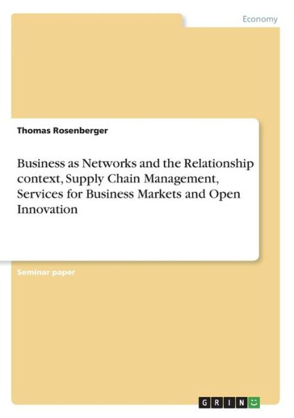 Cover for Rosenberger · Business as Networks and th (Book)