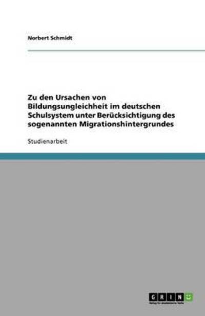 Cover for Schmidt · Zu den Ursachen von Bildungsung (Book) [German edition] (2011)