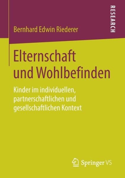 Cover for Riederer · Elternschaft und Wohlbefinden (Book) (2018)