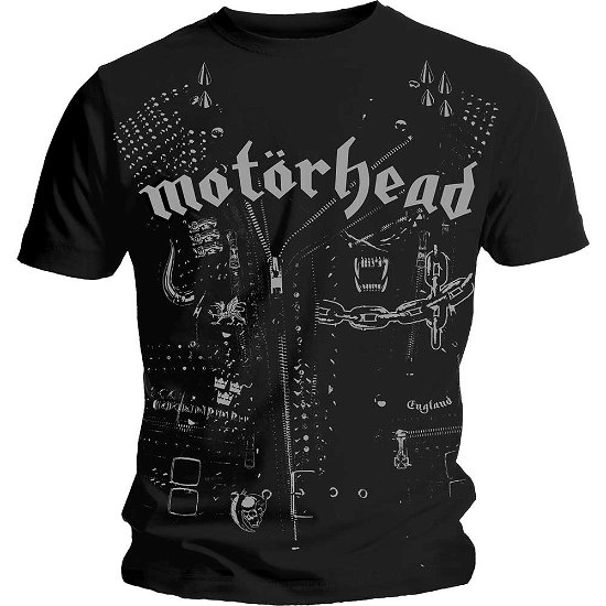 Motorhead Unisex T-Shirt: Leather Jacket - Motörhead - Fanituote - MERCHANDISE - 5056170639606 - torstai 30. tammikuuta 2020