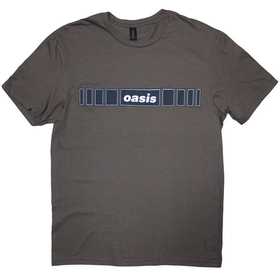 Cover for Oasis · Oasis Unisex T-Shirt: Horizontal Bars Logo (Charcoal Grey) (T-shirt) [size L] (2025)
