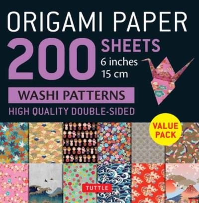 Origami Paper 200 sheets Washi Patterns 6" (15 cm): Tuttle Origami Paper: Double Sided Origami Sheets Printed with 12 Different Designs (Instructions for 6 Projects Included) - Tuttle Studio - Bøker - Tuttle Publishing - 9780804853606 - 26. april 2022
