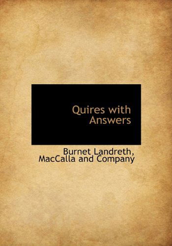 Cover for Burnet Landreth · Quires with Answers (Hardcover Book) (2010)