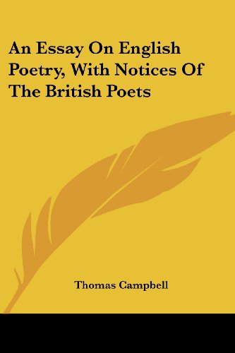 Cover for Thomas Campbell · An Essay on English Poetry, with Notices of the British Poets (Paperback Book) (2007)