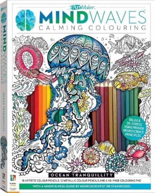 Cover for Hinkler Pty Ltd · Art Maker Mindwaves Colouring Kit: Ocean Tranquillity - Ocean (Buch) (2021)