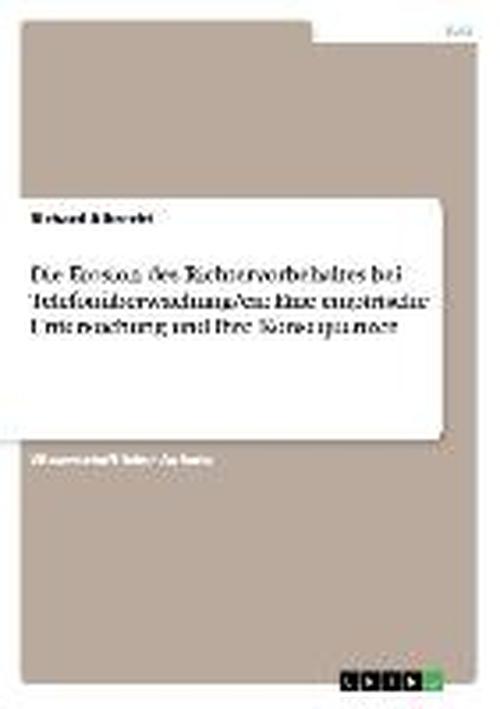 Cover for Albrecht · Die Erosion des Richtervorbeha (Book) [German edition] (2008)