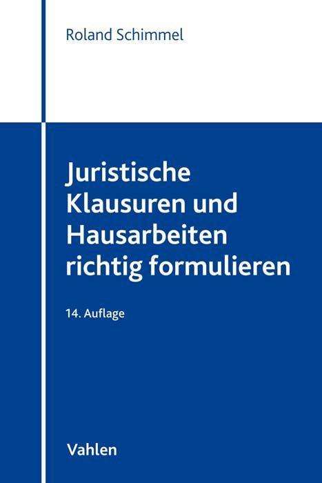 Cover for Schimmel · Juristische Klausuren und Haus (Book)