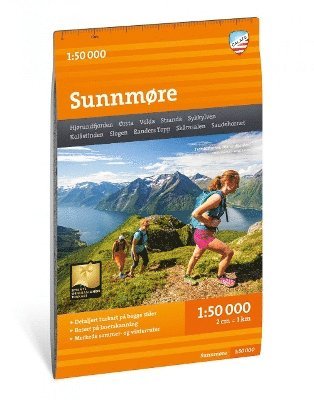 Cover for Sunnmore hiking Map - Mountain map detailed scale (Map) (2022)