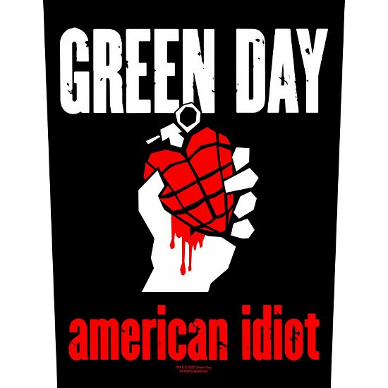 Green Day Back Patch: American Idiot - Green Day - Gadżety -  - 5056365717607 - 