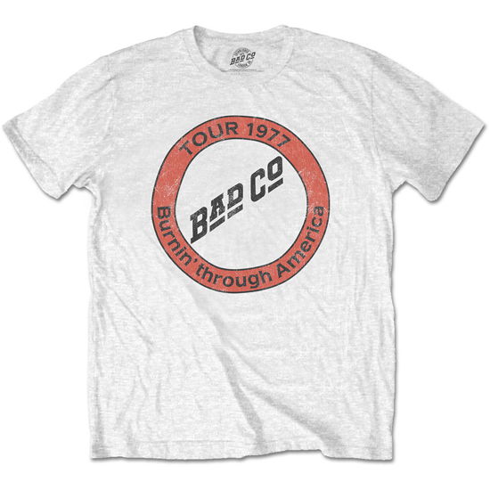 Cover for Bad Company · Bad Company Unisex T-Shirt: Burnin' Through America (T-shirt) [size L] [White - Unisex edition]