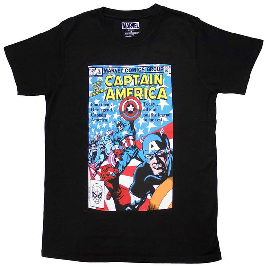 Marvel Comics Unisex T-Shirt: Many Captain Americas Comic Cover - Marvel Comics - Gadżety -  - 5056737239607 - 26 lutego 2024