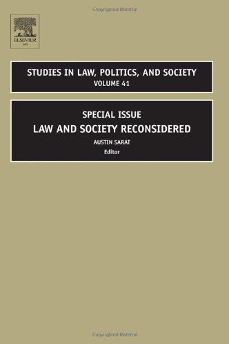 Cover for Austin Sarat · Law and Society Reconsidered: Special Issue - Studies in Law, Politics, and Society (Hardcover Book) (2007)