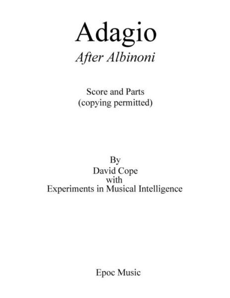 Cover for David Cope · Adagio: After Albinoni (Paperback Book) (2015)