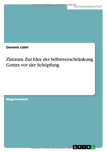 Cover for Lüthi · Zimzum. Zur Idee der Selbstversch (Book) [German edition] (2014)