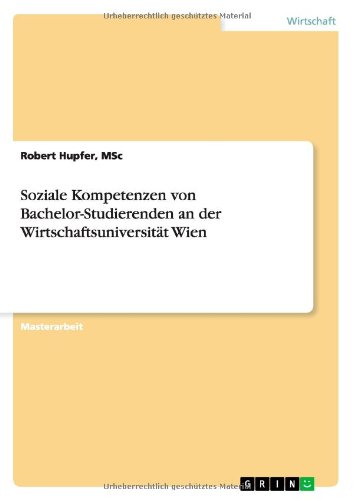 Cover for Hupfer · Soziale Kompetenzen von Bachelor (Book) [German edition] (2014)