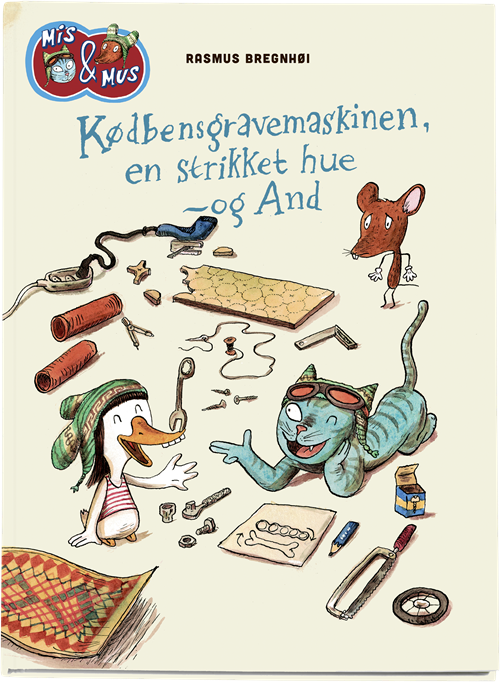 Cover for Rasmus Bregnhøi · Mis &amp; Mus - kødbensgravemaskinen, en strikket hue - og And (Bound Book) [1.º edición] (2019)