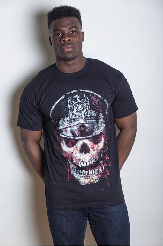 Slayer Unisex T-Shirt: Skull Hat - Slayer - Merchandise - ROFF - 5055295348608 - October 29, 2013
