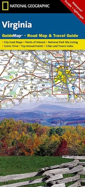 Virginia: Guide Map, Road Map & Travel Guide - National Geographic Maps - Livros - National Geographic Maps - 9781597750608 - 19 de janeiro de 2024