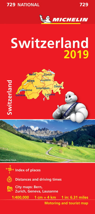 Michelin National Maps: Switzerland 2019 - Michelin - Libros - Michelin - 9782067236608 - 4 de enero de 2019