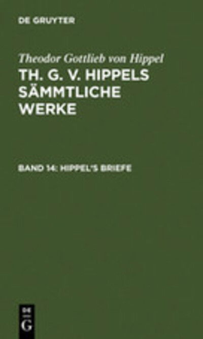 Cover for Theodor Gottlieb Von Hippel · Hippel's Briefe (Book) [German edition] (1978)