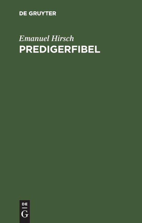 Cover for Hirsch · Predigerfibel (Book) (1964)
