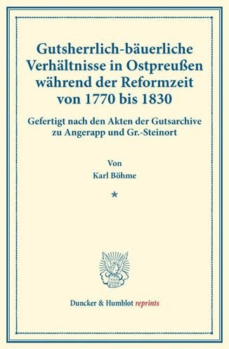 Cover for Böhme · Gutsherrlich-bäuerliche Verhältni (Bok) (2017)