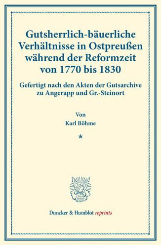 Cover for Böhme · Gutsherrlich-bäuerliche Verhältni (Bok) (2017)