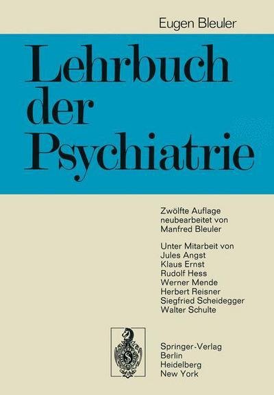 Cover for Eugen Bleuler · Lehrbuch der Psychiatrie (Paperback Book) (1972)