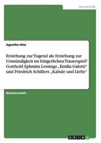 Cover for Hinz · Erziehung zur Tugend als Erziehung (Book) (2015)