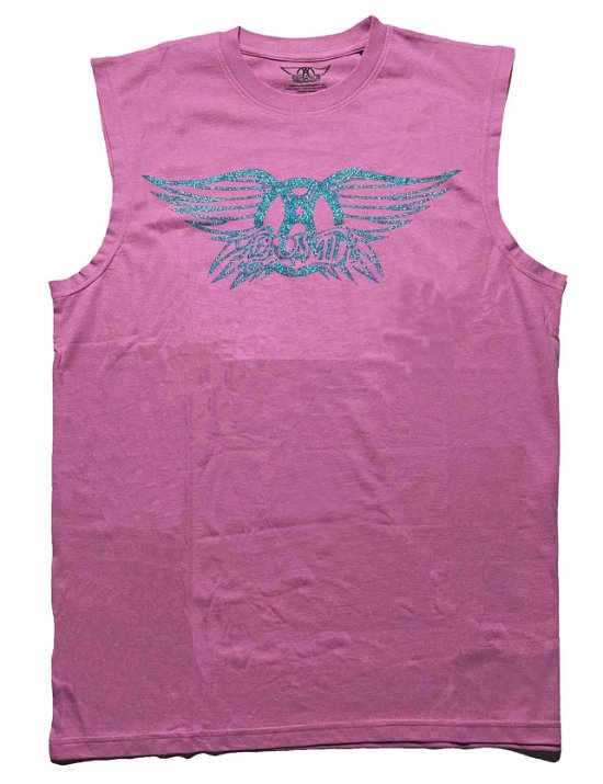 Aerosmith Unisex Tank T-Shirt: Glitter Print Logo (Embellished) - Aerosmith - Mercancía -  - 5056561069609 - 