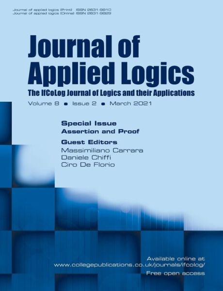 Cover for Massimiliano Carrara · Journal of Applied Logics. The IfCoLog Journal of Logics and their Applications. Volume 8, Issue 2, March 2021. Special issue Assertion and Proof (Paperback Book) (2021)