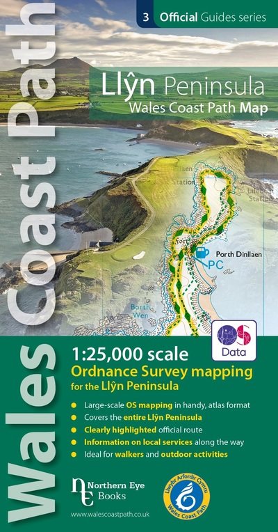 Cover for Llyn Peninsula Coast Path Map: 1:25,000 scale Ordnance Survey mapping for the Llyn Peninsula section of the Wales Coast Path - OS Map Books: Wales Coast Path (Paperback Book) (2020)
