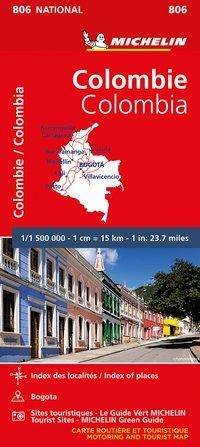 Colombia - Michelin National Map 806: Map - Michelin - Livros - Michelin Editions des Voyages - 9782067242609 - 4 de janeiro de 2020