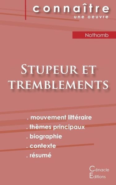 Cover for Amélie Nothomb · Fiche de lecture Stupeur et tremblements de Amélie Nothomb (Paperback Bog) (2020)