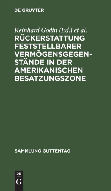 Cover for Reinhard Godin · Rckerstattung Feststellbarer Vermgensgegenstnde in der Amerikanischen Besatzungszone (N/A) (1948)