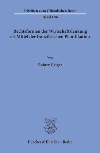 Cover for Geiger · Rechtsformen der Wirtschaftslenk (Buch) (1972)