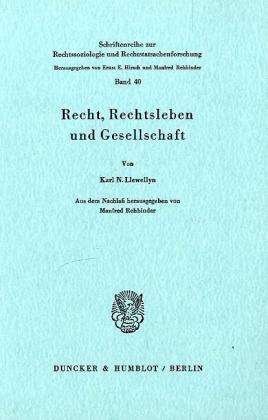 Cover for Llewellyn · Recht, Rechtsleben und Gesell (Bog) (1977)