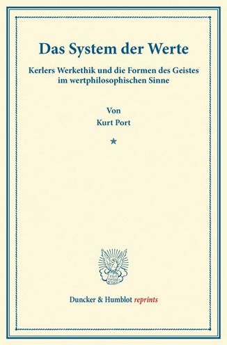 Cover for Port · Das System der Werte. (Book) (2013)